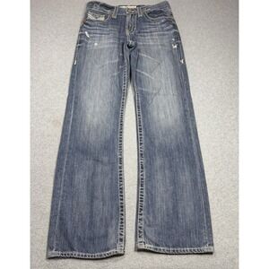 Big Star Jeans Mens 30R (30x32) Pioneer Bootcut Relaxed Fit Thick Stitch Denim
